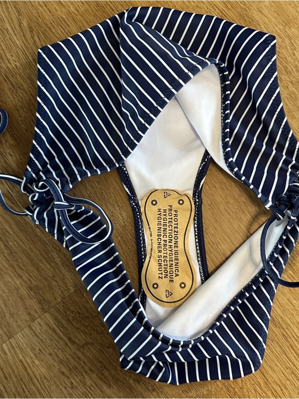 Beachsissi Navy Stripe Tie Side Bikini Bottom XL Coastal Chic - NEW - Picture 6 of 9